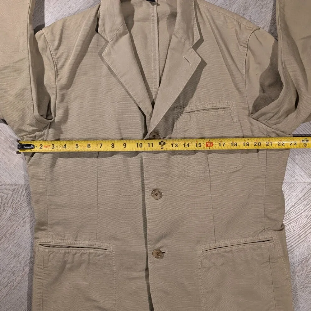 Express Design Studio Khaki Chino Blazer Men's Size 42R Tan Lightweight